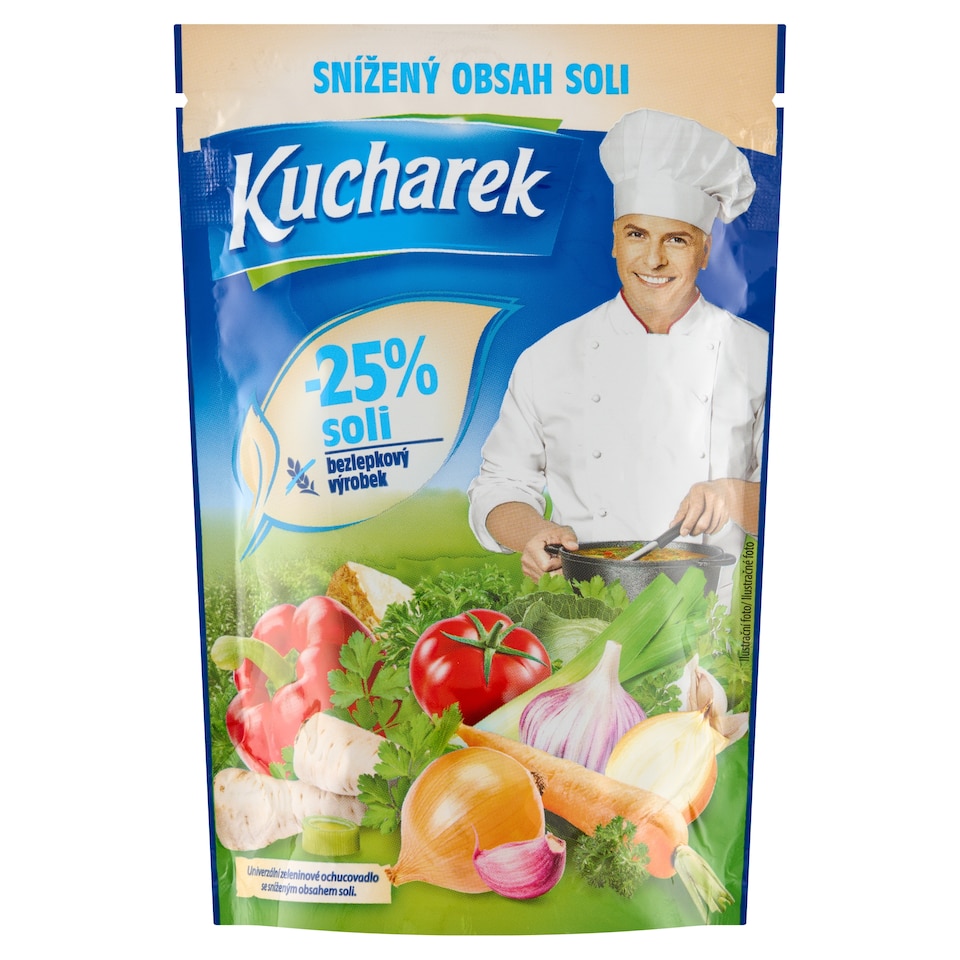 Obrázek 1 pro produkt Kucharek Univerzální zeleninové ochucovadlo se sníženým obsahem soli 150g