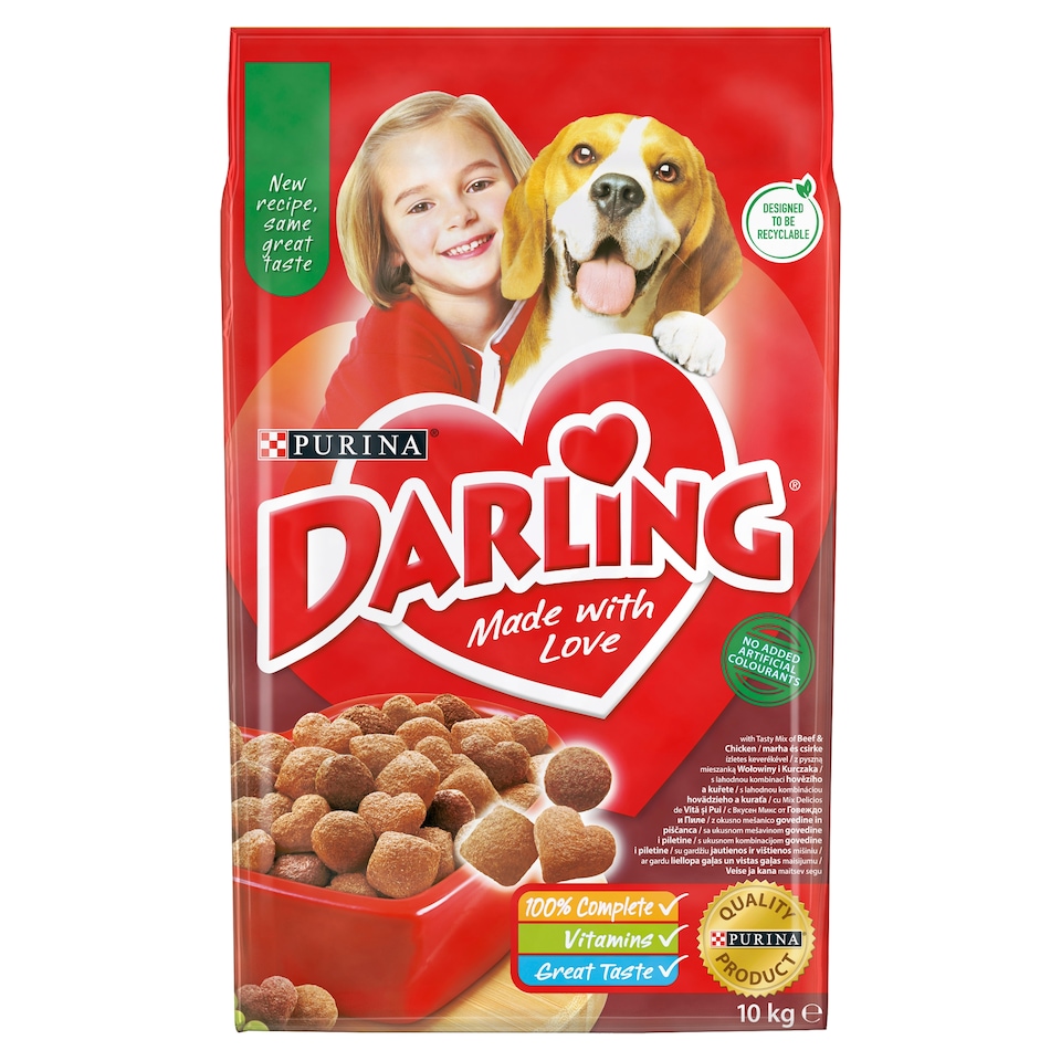 Purina Darling marha és csirke ízletes keverékével száraz kutyaeledel 10 kg
