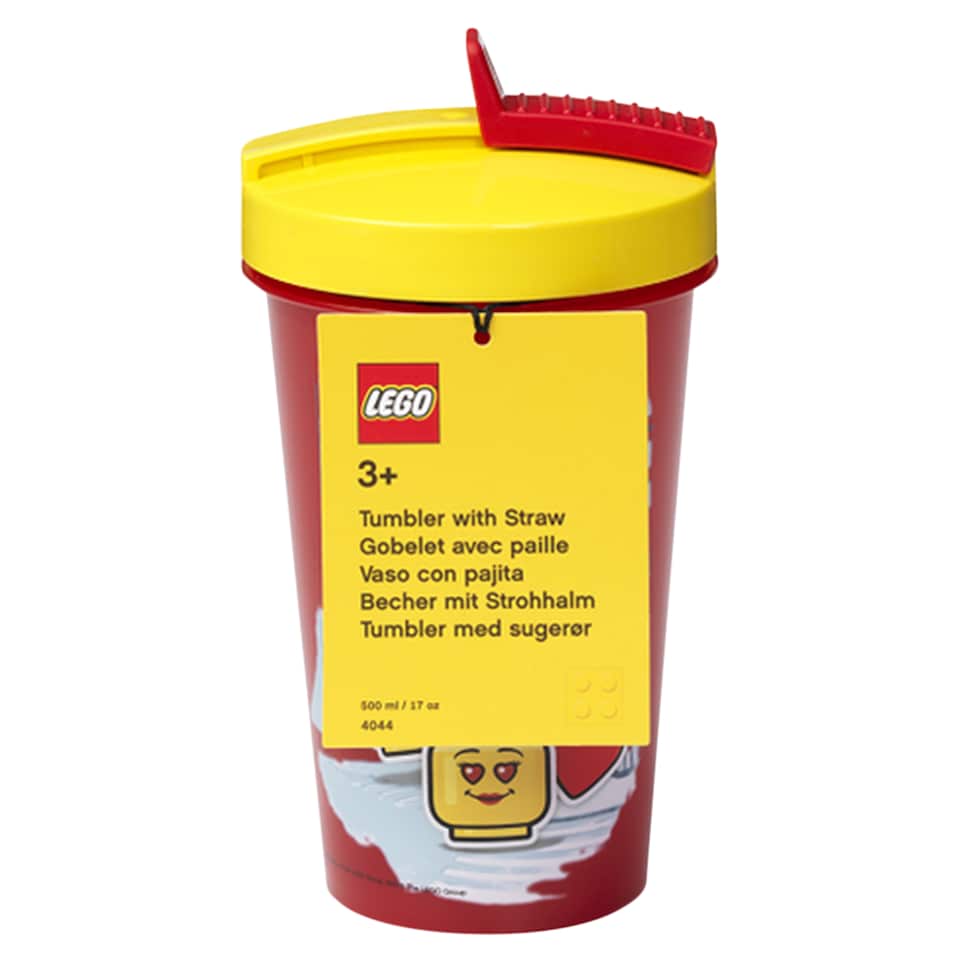 image 1 of Lego Tumbler with Straw Transparent Red Iconic Girl 500 ml