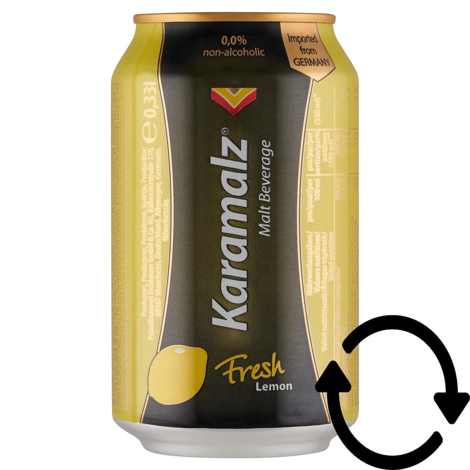 Karamalz alkoholmentes italkeverék malátaitalból és citrom ízű limonádéból 0,33 l