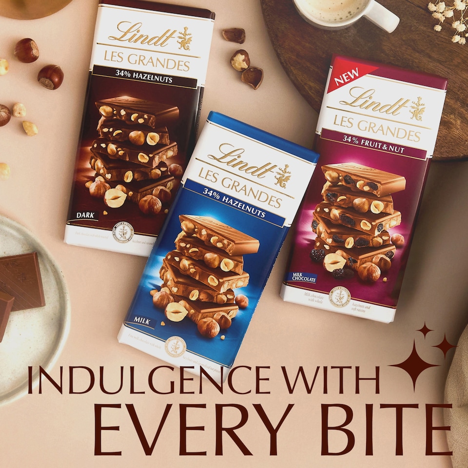 image 1 of Lindt Dark Chocolate With Hazelnut Bar 150G