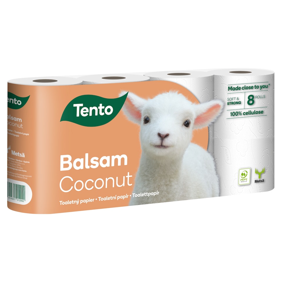 Obrázek 1 pro produkt Tento Balsam Coconut Toaletní papír 3-vrstvý 8 rolek