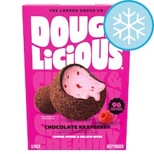 Doughlicious Chocolate Raspberry Cookie Dough & Gelato Bites  6 x 32g