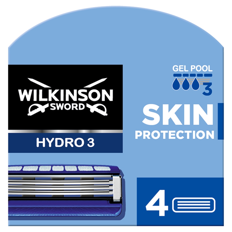 image 1 of Wilkinson Sword Hydro 3 Skin Protection Mens Razor Blade X4