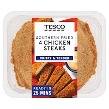 Tesco Southern Fried Chicken Steaks 4 Pack 505g