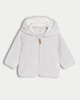 image 1 of F&F Baby Fleece Bear Ears Hooded Jacket in Grey Marl
