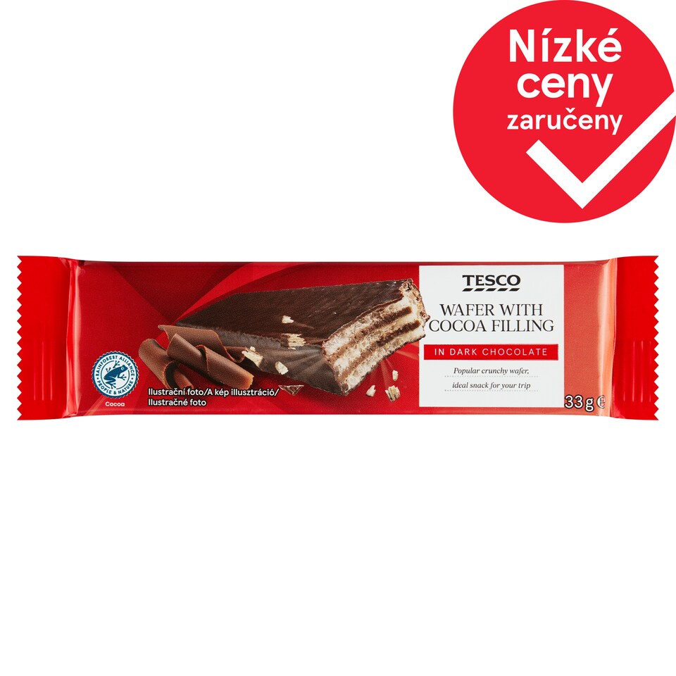 Tesco Oplatka s kakaovou náplní v čokoládě 33g