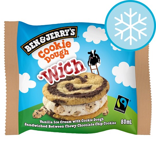 Ben And Jerry Wich Cookie Dough Ice Cream Sandwich 80Ml Tesco Groceries