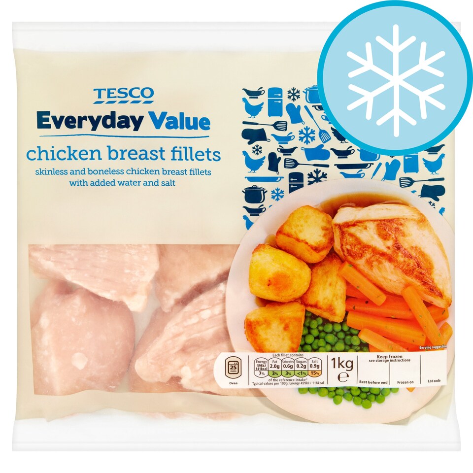 Tesco Everyday Value Chicken Breast Fillets 1Kg