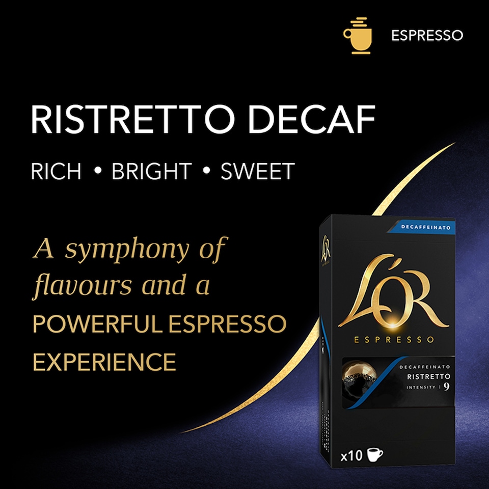 image 1 of L'or. 10 Espresso Ristretto Decaff Coffee Pods 52G