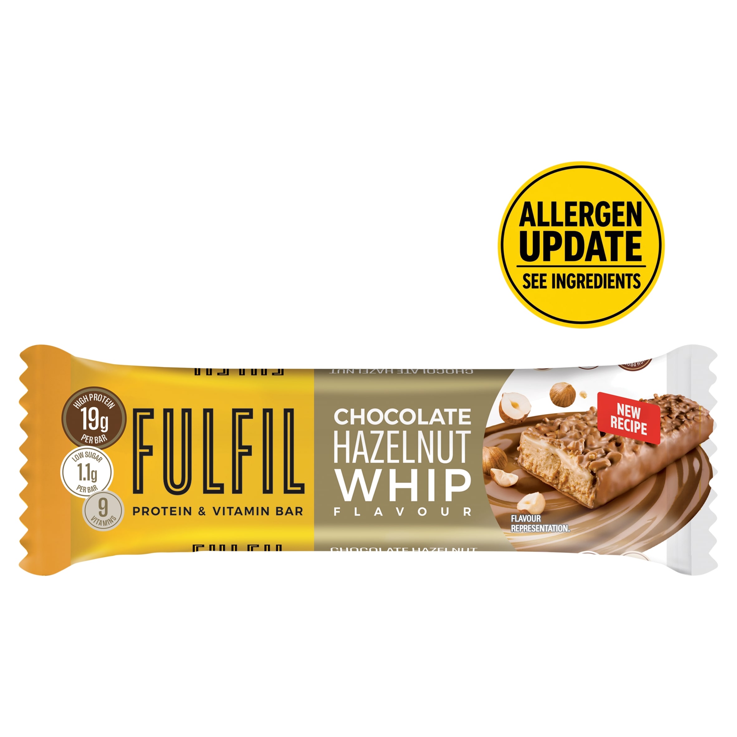 Fulfil Chocolate Hazelnut Whip Flavour Protein & Vitamin Bar 55g