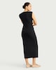 image 3 of F&F Sleeveless Ruched Side Midi Dress in Black