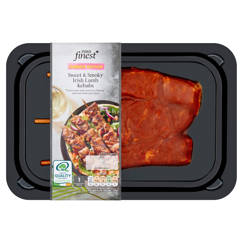 Tesco Finest Sweet & Smoky Irish Lamb Kebabs 225g