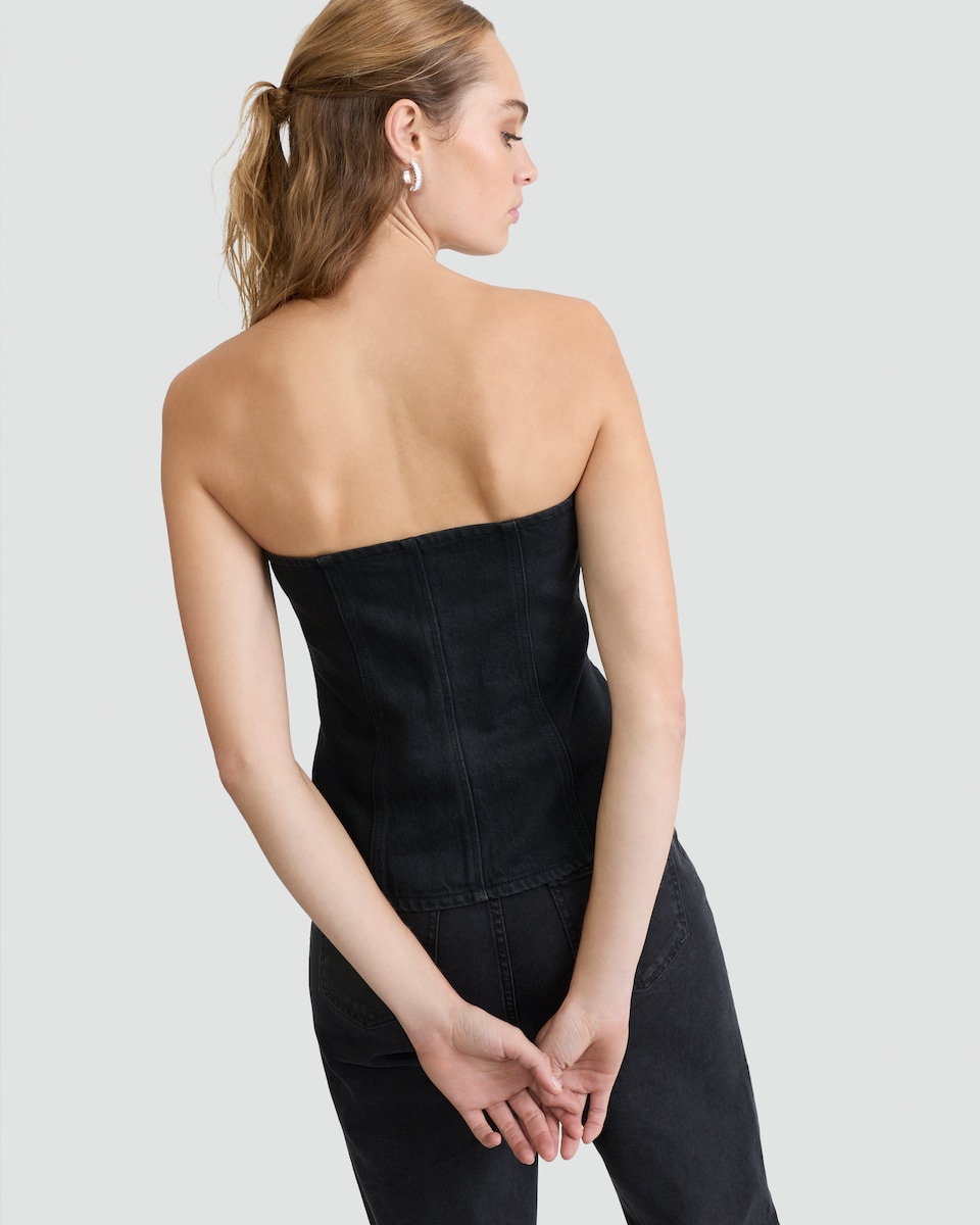 image 1 of F&F Denim Corset in Black