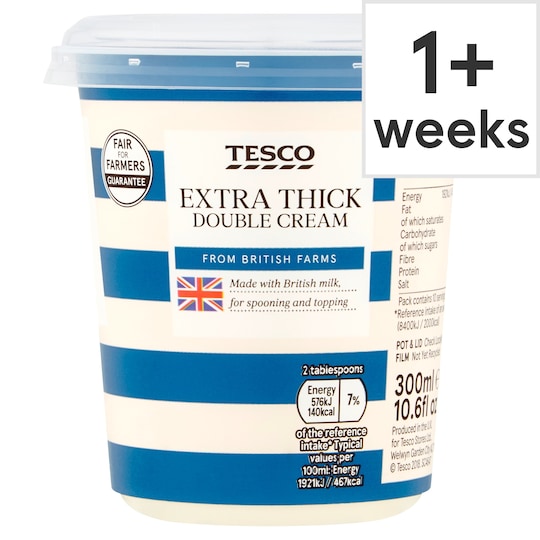Tesco Fresh Extra Thick Double Cream 300Ml Tesco Groceries