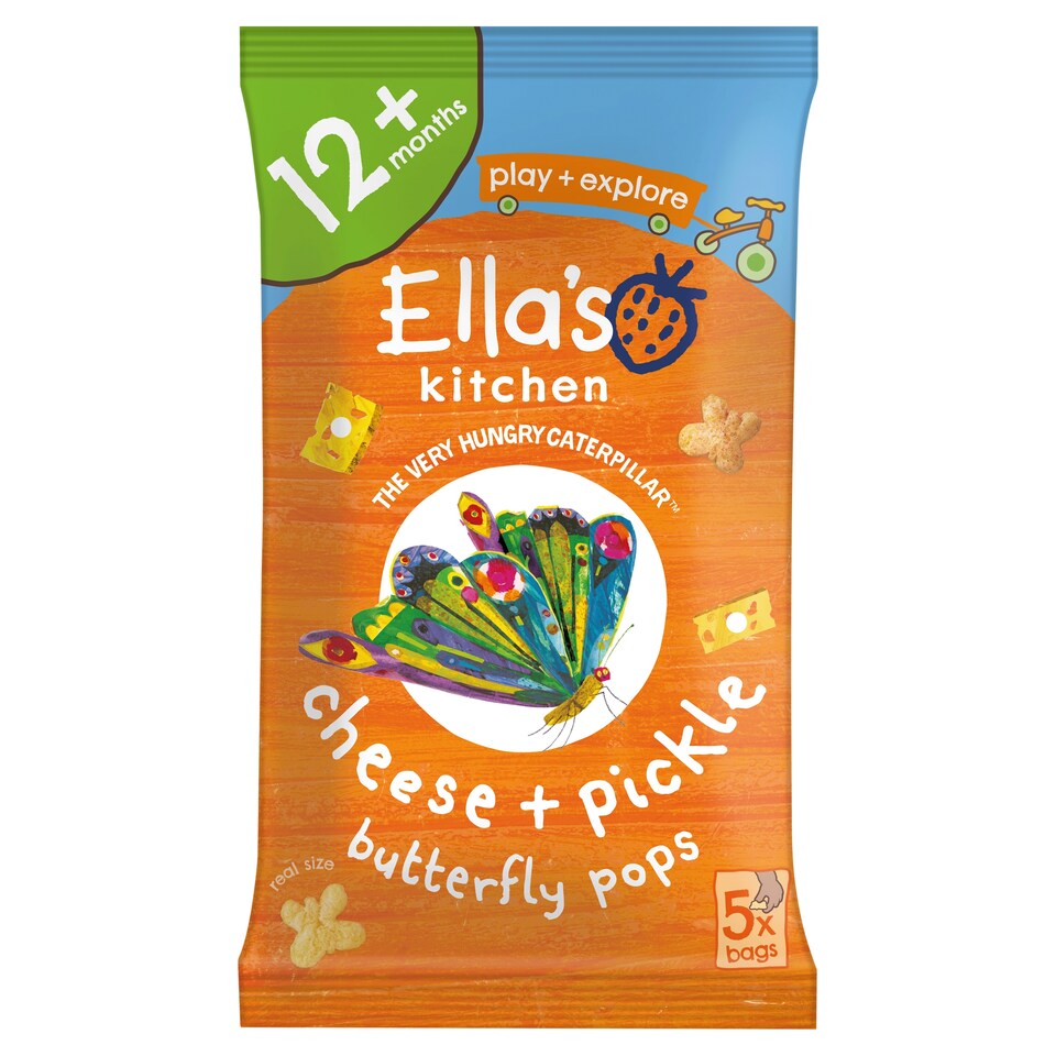 Ella's Kitchen Organic Cheese And Pickle Butterfly Pops 12+ 5 X 12G