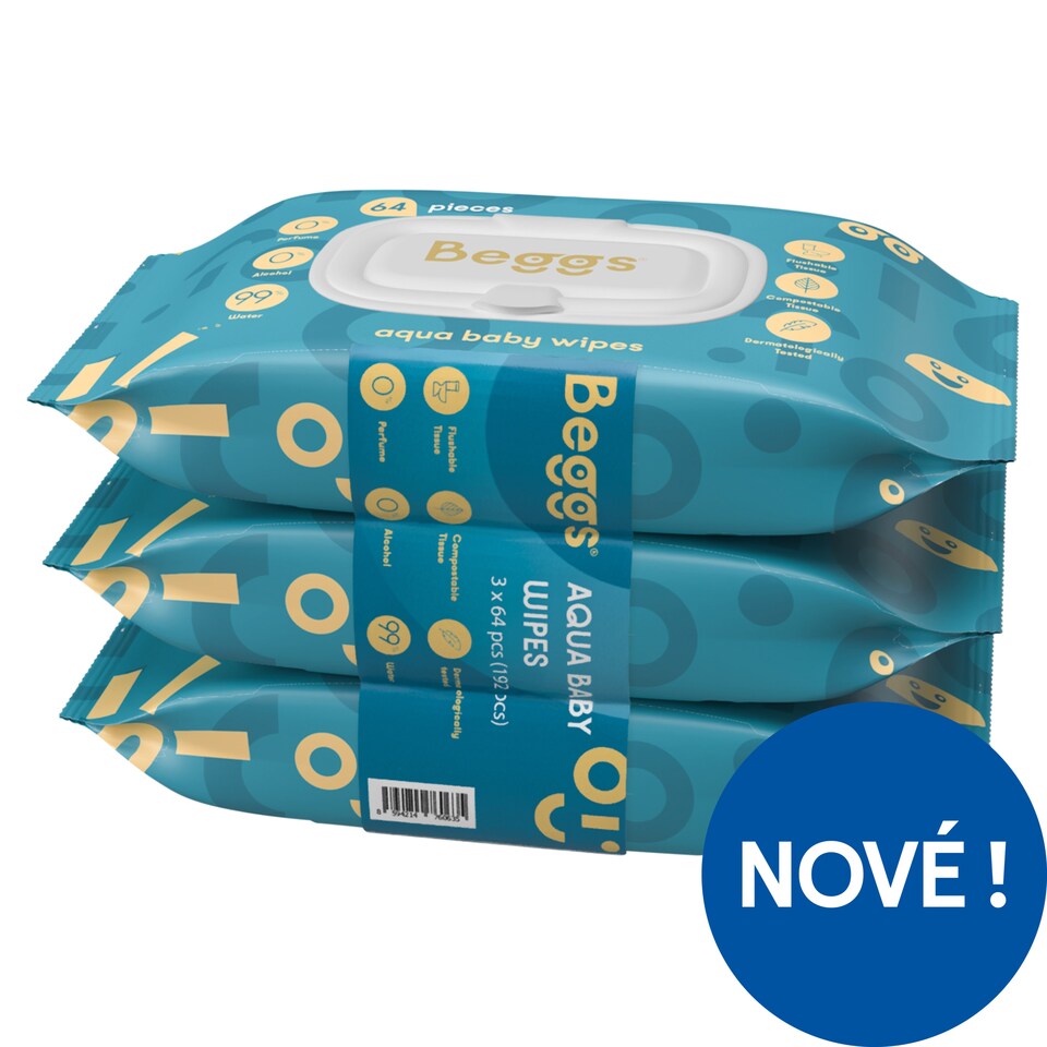 Beggs Aqua Baby Wipes 3 x 64 pcs