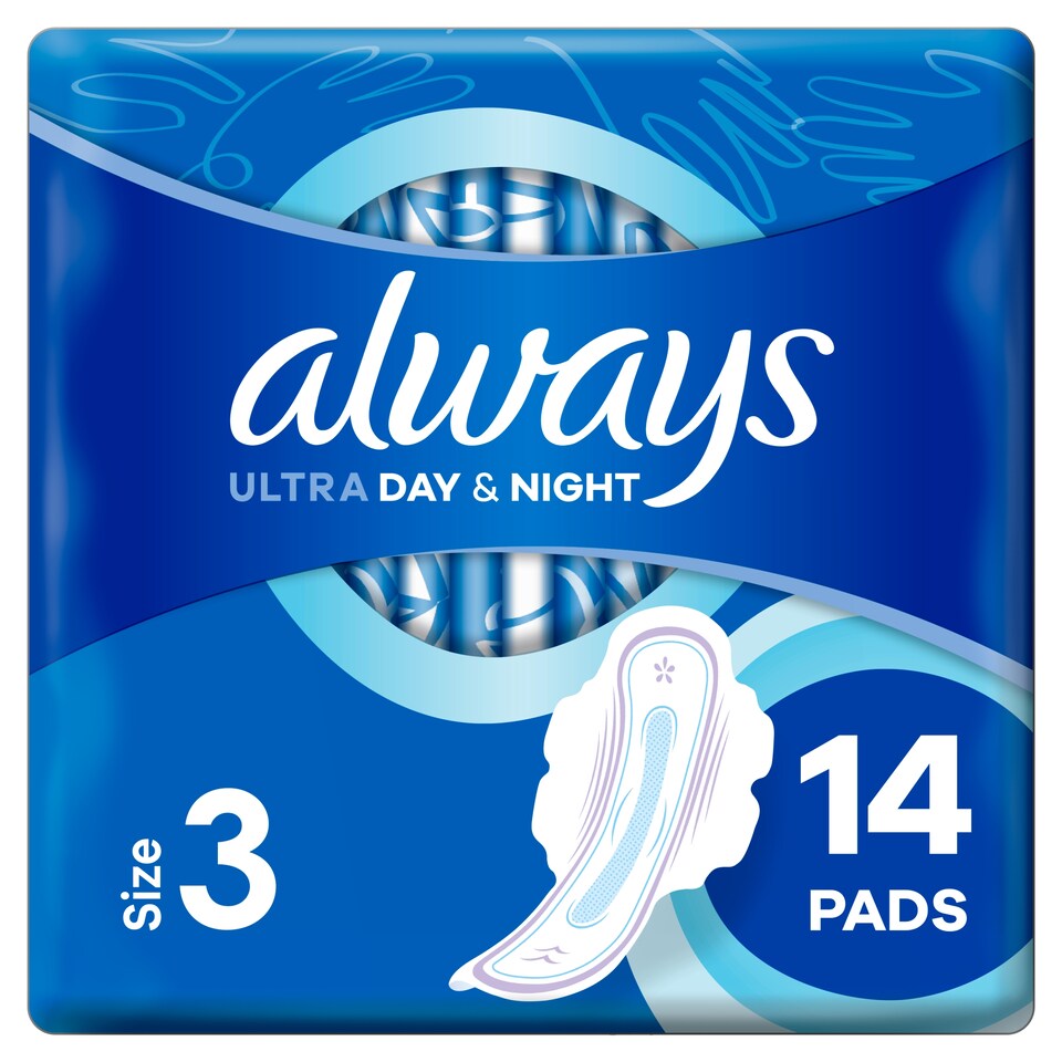 Always Ultra Sanitary Towels Day & Night (Size 3) Wings 14 Pads