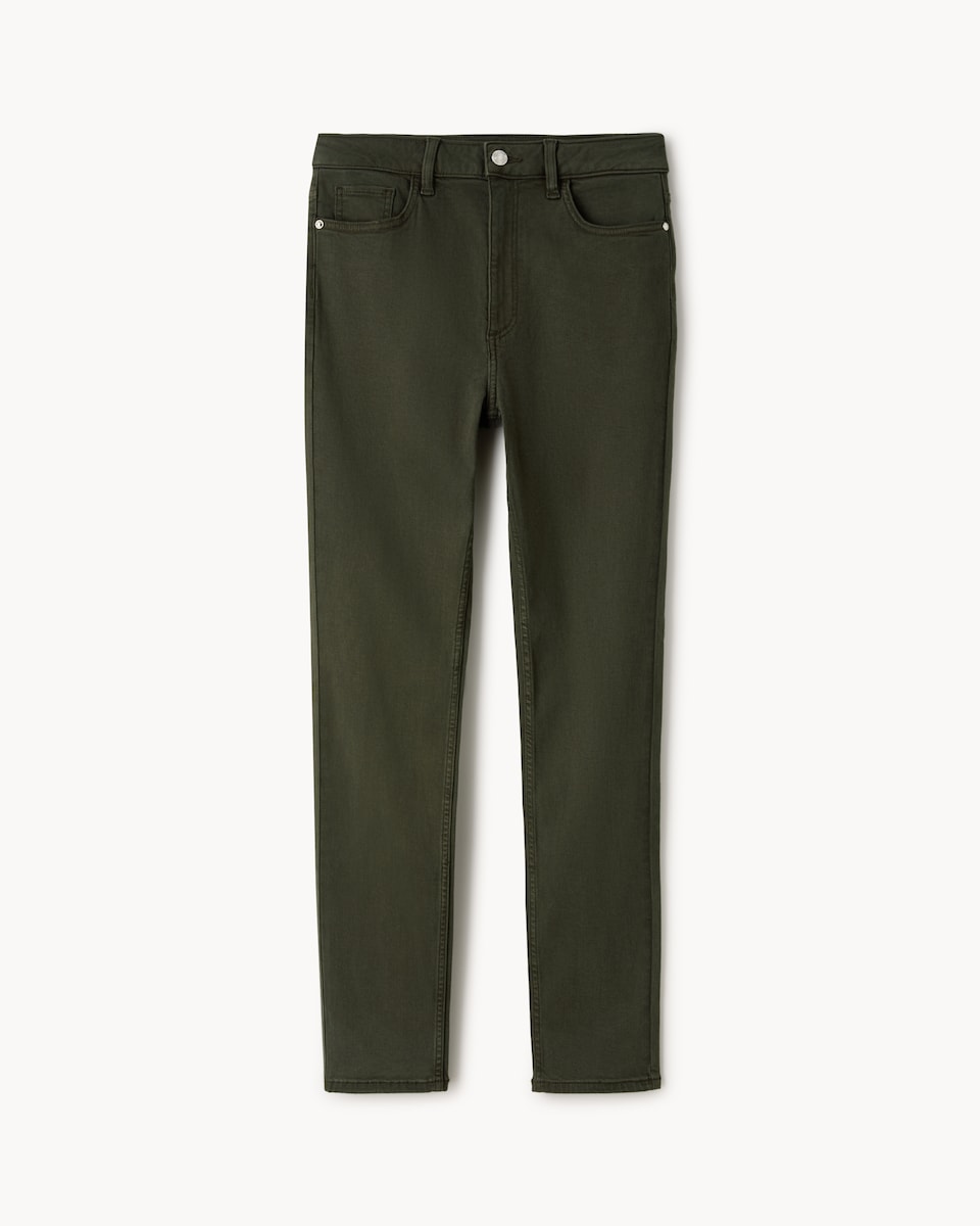 image 1 of F&F Mid Rise Cigarette Jeans in Olive