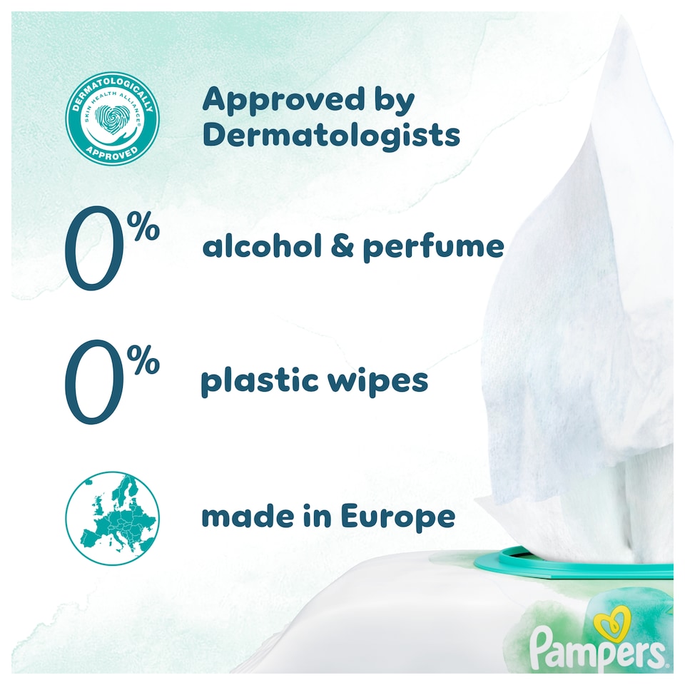 image 1 of Pampers Harmonie Aqua Baby Wipes 48 Pack