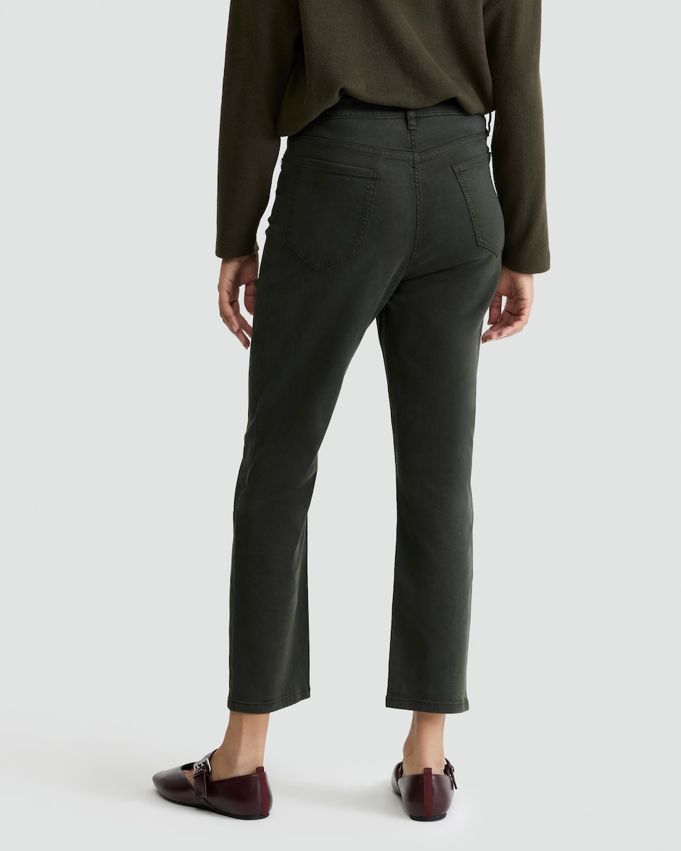 image 1 of F&F TENCEL™ Straight Leg Jeans in Olive