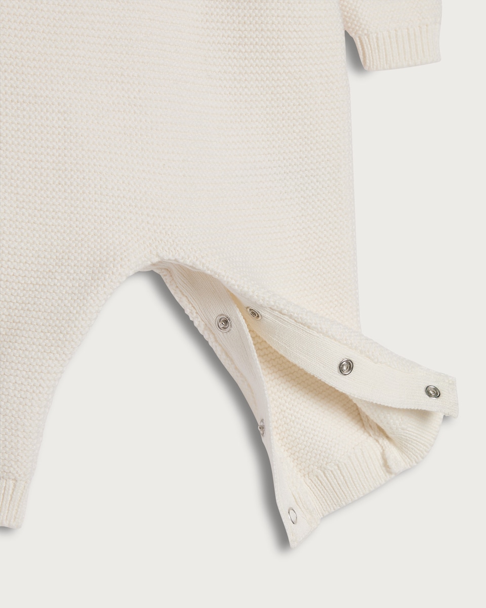 image 1 of F&F Baby Pure Cotton Knitted Hello Pumpkin Romper and Hat in White