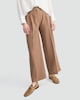 image 1 of F&F Wide Leg Side Stripe Pleated Trousers in Med Nude