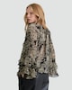 image 3 of F&F Paisley Print Ruffle Blouse in Multi Black White