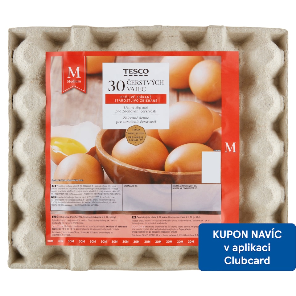 Tesco Čerstvá vejce M 30 ks