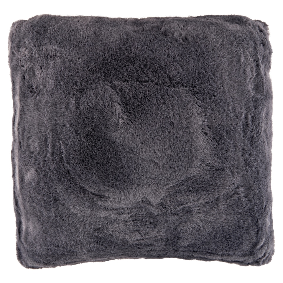 F&F Home Charcoal Blue Faux Fur Cushion 45 cm x 45 cm