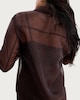 image 1 of F&F Sheer Organza Button Up Co-ord Shirt in Brown
