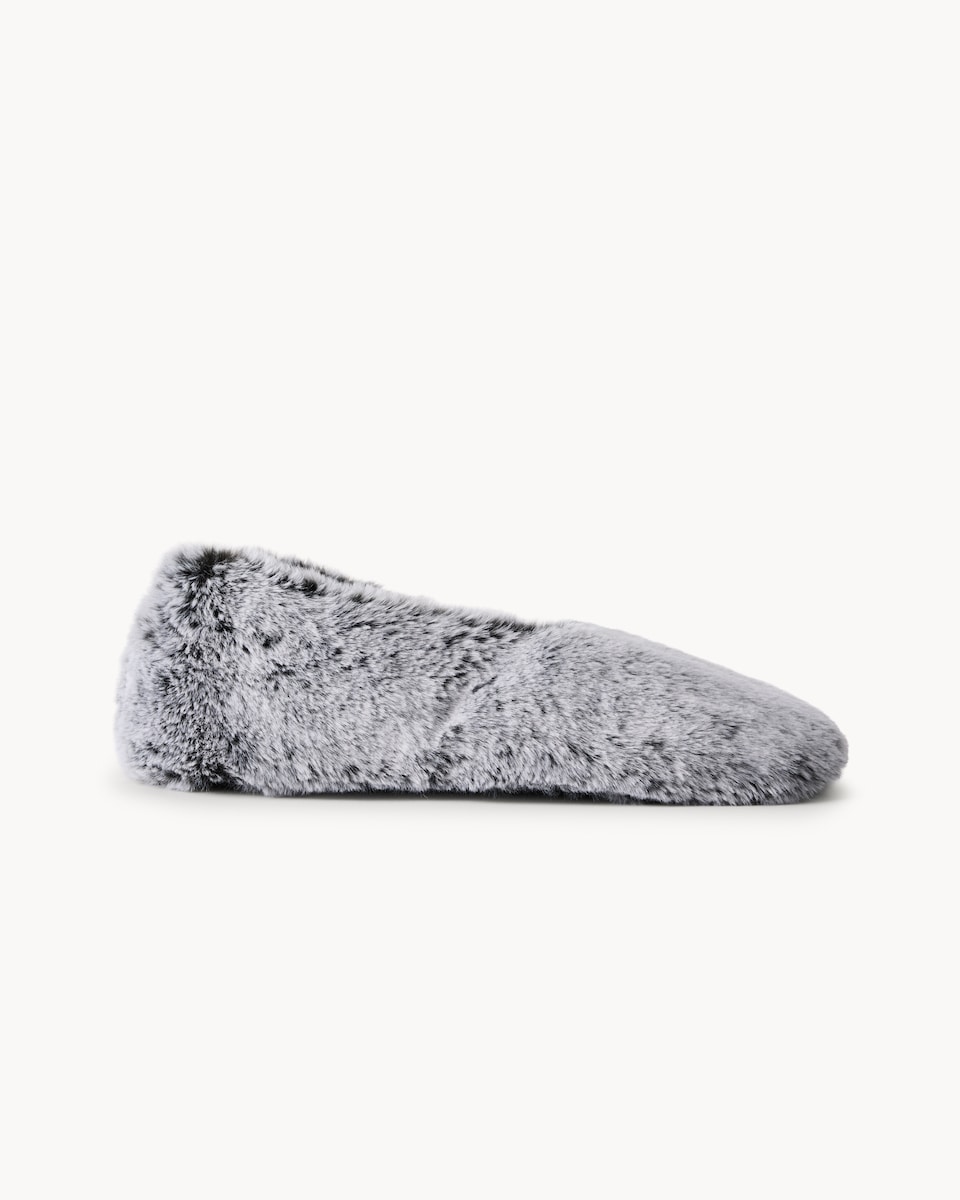 image 1 of F&F Faux Fur Slipper Socks in Black