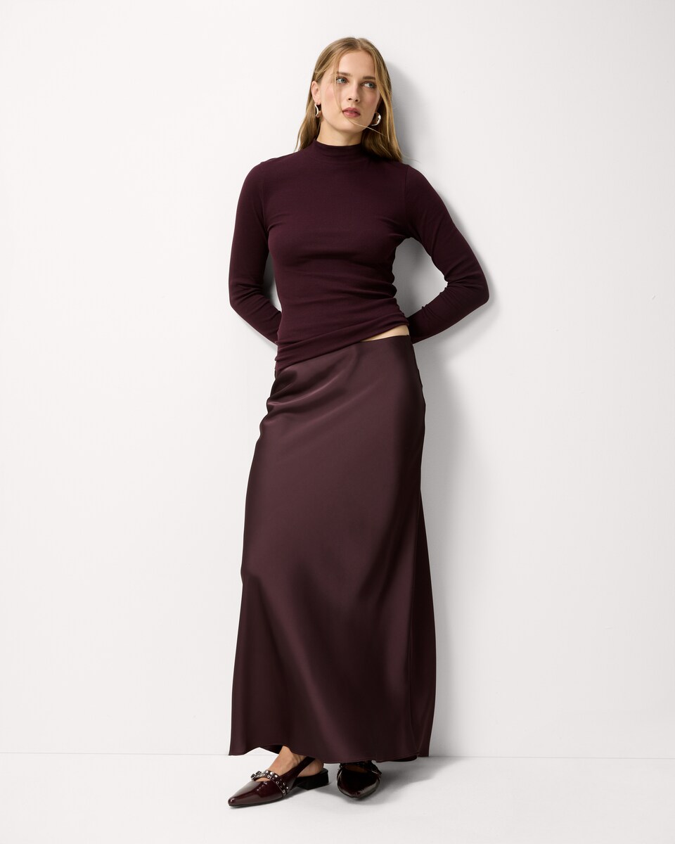image 1 of F&F Cotton Rich High Neck Top in Purple