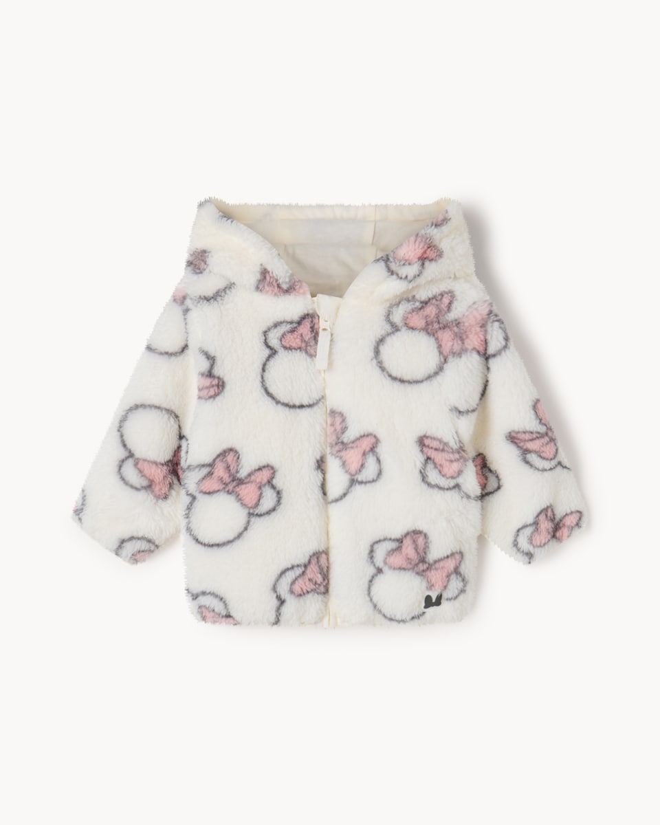 image 1 of Disney Minnie Mouse Fleece Zip Up Jacket in White