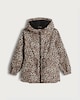 image 4 of F&F Girls Leopard Print Hooded Shower Resistant Jacket in Multi
