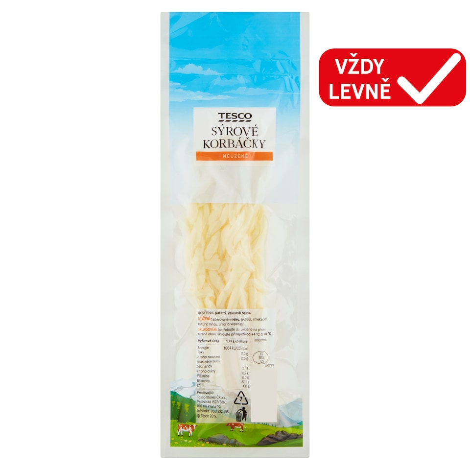 Tesco Sýrové korbáčky neuzené 55g