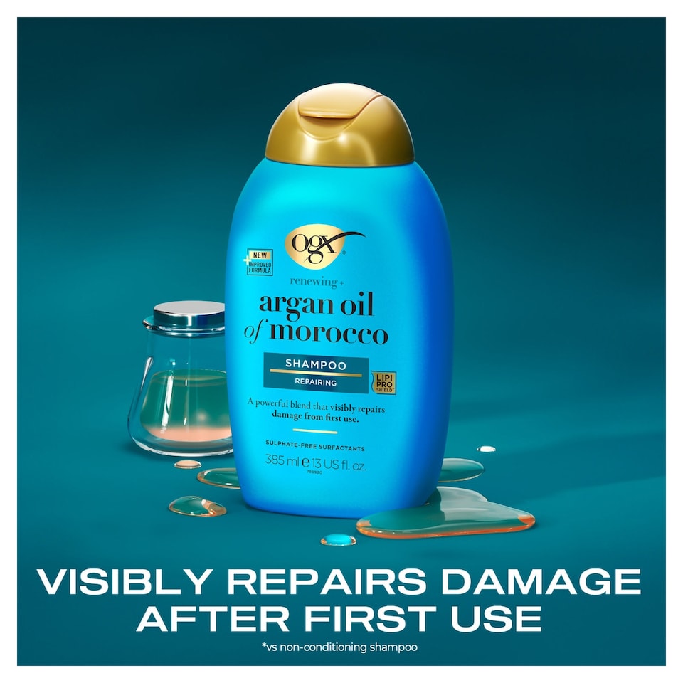 image 1 of OGX Argan Oil of Morocco Hair Shampoo for Dry Damaged Hair 385ml