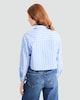 image 3 of F&F Pure Cotton Stripe Cropped Shirt in Multi Blue