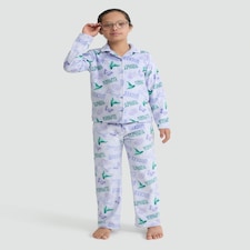 Wicked Elphaba Print Button Through Pyjamas in Lilac