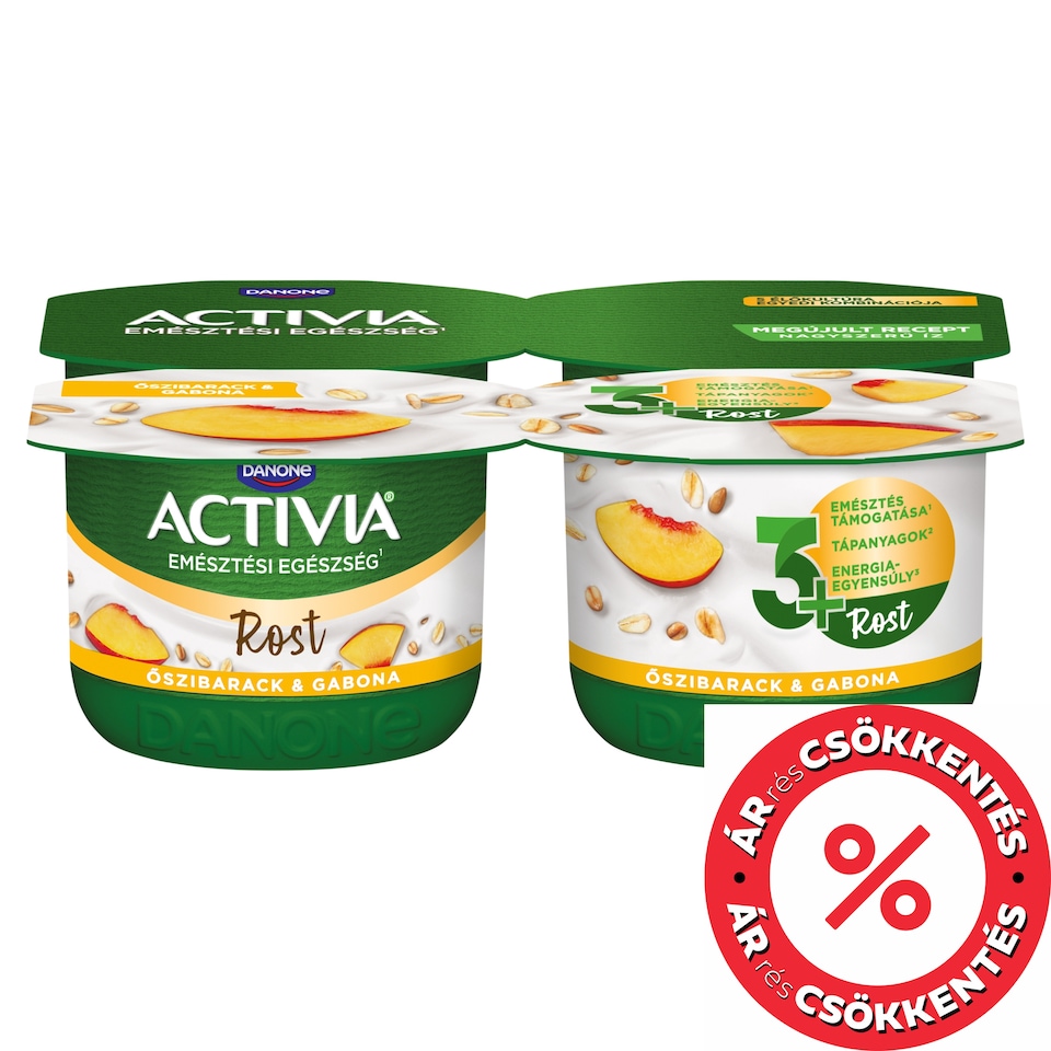 Danone Activia Rost élőflórás őszibarackos joghurt mazsolával, gabonákkal 4 x 120 g (480 g)