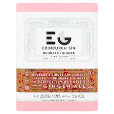 Edinburgh Gin Rhubarb & Ginger Gin Liqueur 4 x 250ml