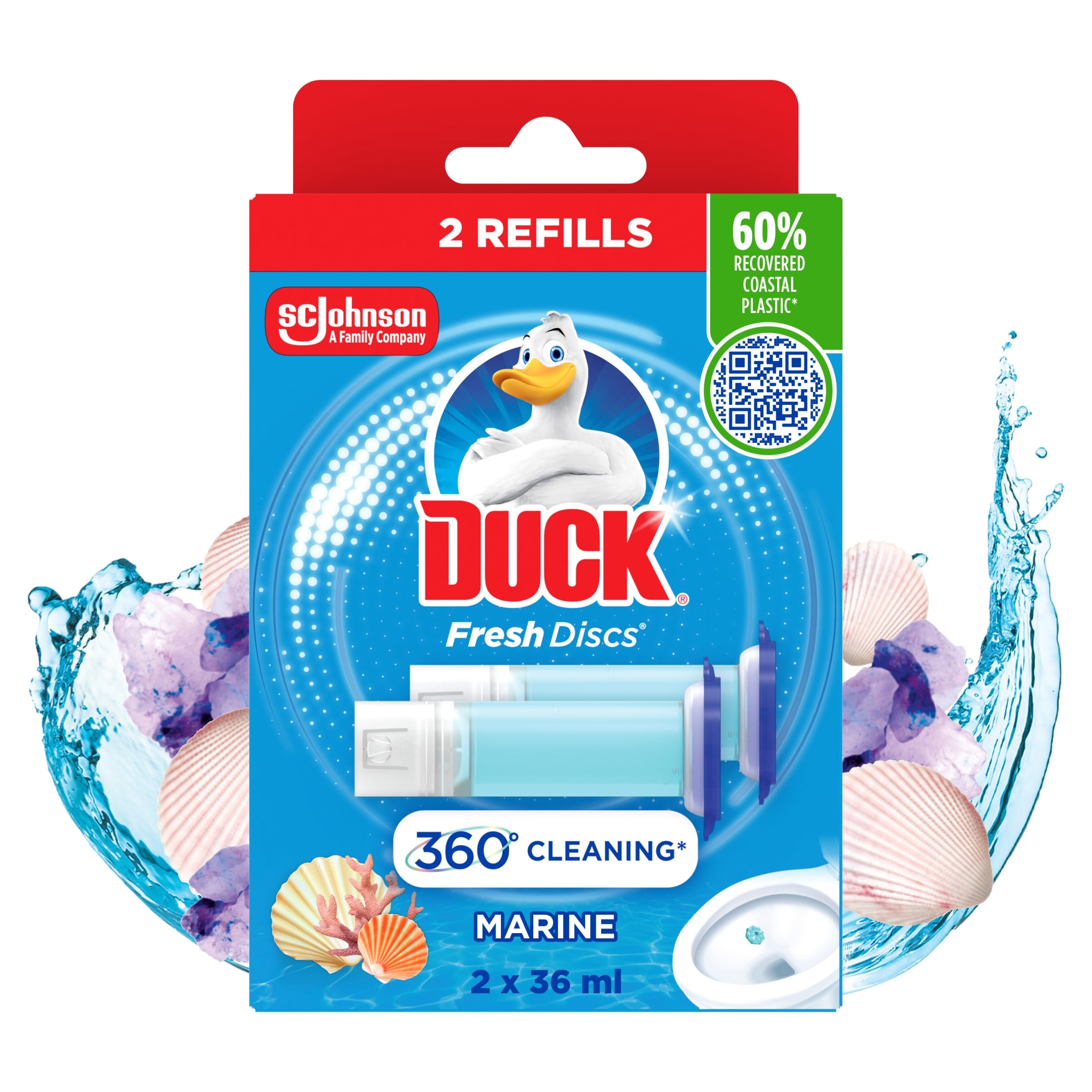 Duck Fresh Discs Toilet Cleaner Refills - Marine 2 x 36ml