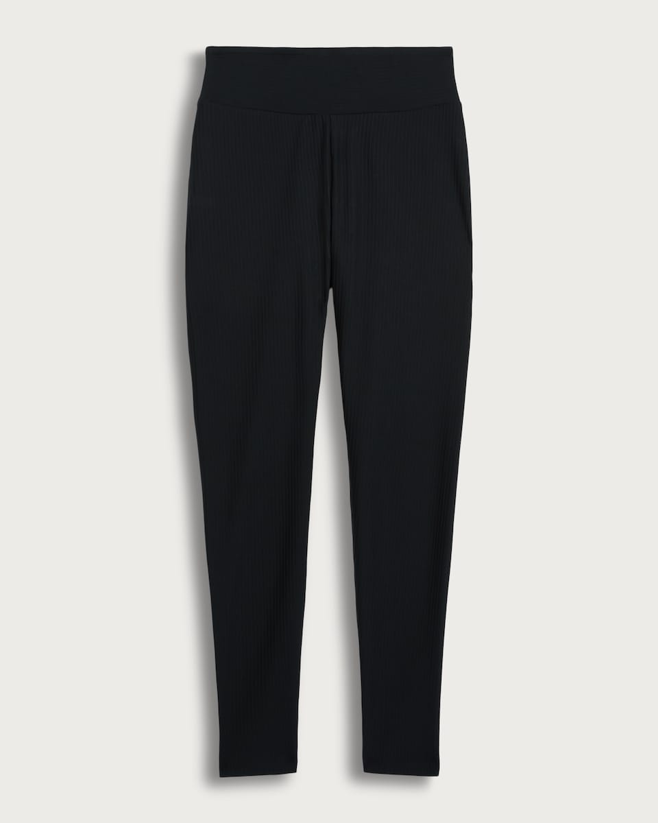 Rise by Zara McDermott Ribbed Elasticated Lounge Bottoms in Black