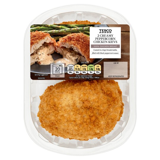 Tesco 2 Creamy Pepper Chicken Kievs 305G Tesco Groceries