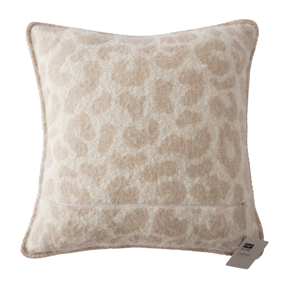 F&F Home Leopard Faux Mohair Cushion