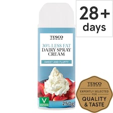 Tesco 30% Less Fat Dairy Spray Cream 250G
