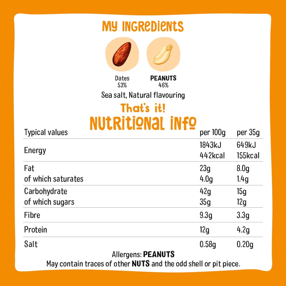 image 1 of Nakd Peanut Delight Raw Fruit & Nut Bar 4x35g