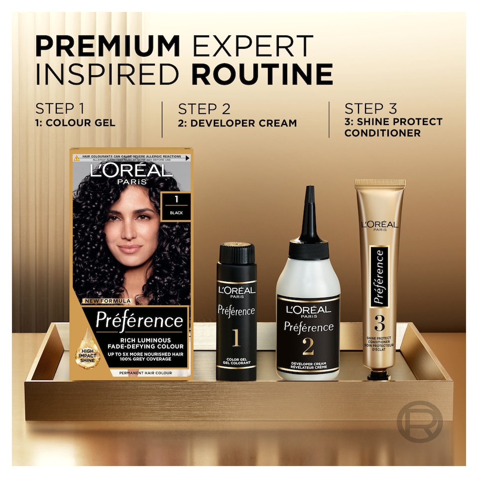 image 1 of L'Oreal Paris Preference Core 1 Napoli Permanent Hair Dye