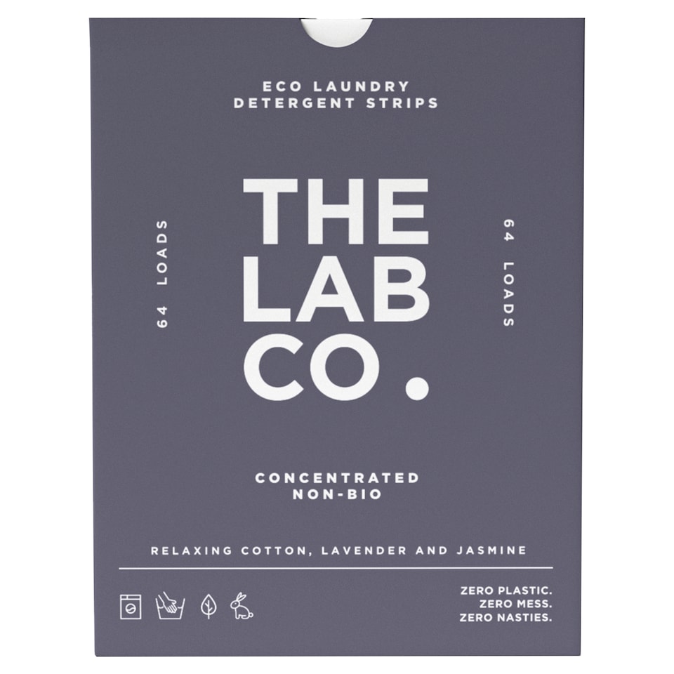 image 1 of The Lab Co Laundry Detergent Relaxing Cotton, Lavender & Jasmine Strips 64 pack