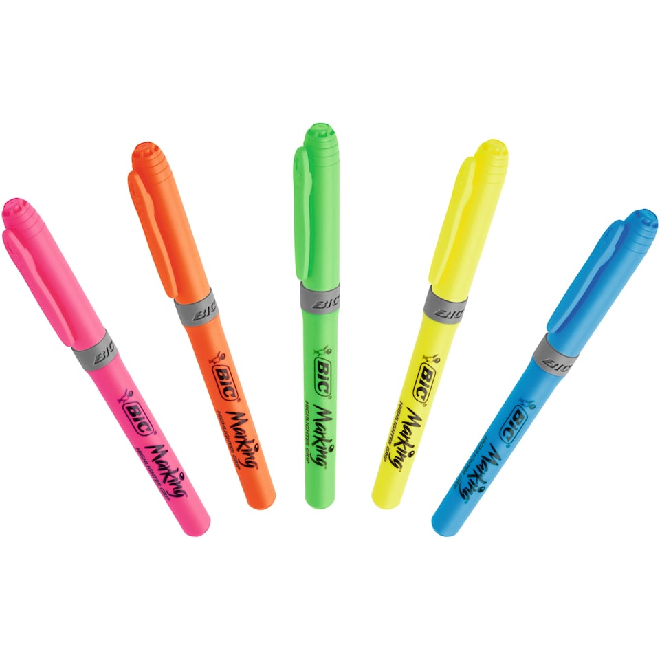 image 1 of BIC Highlighter Grip Pens 5 Pack 